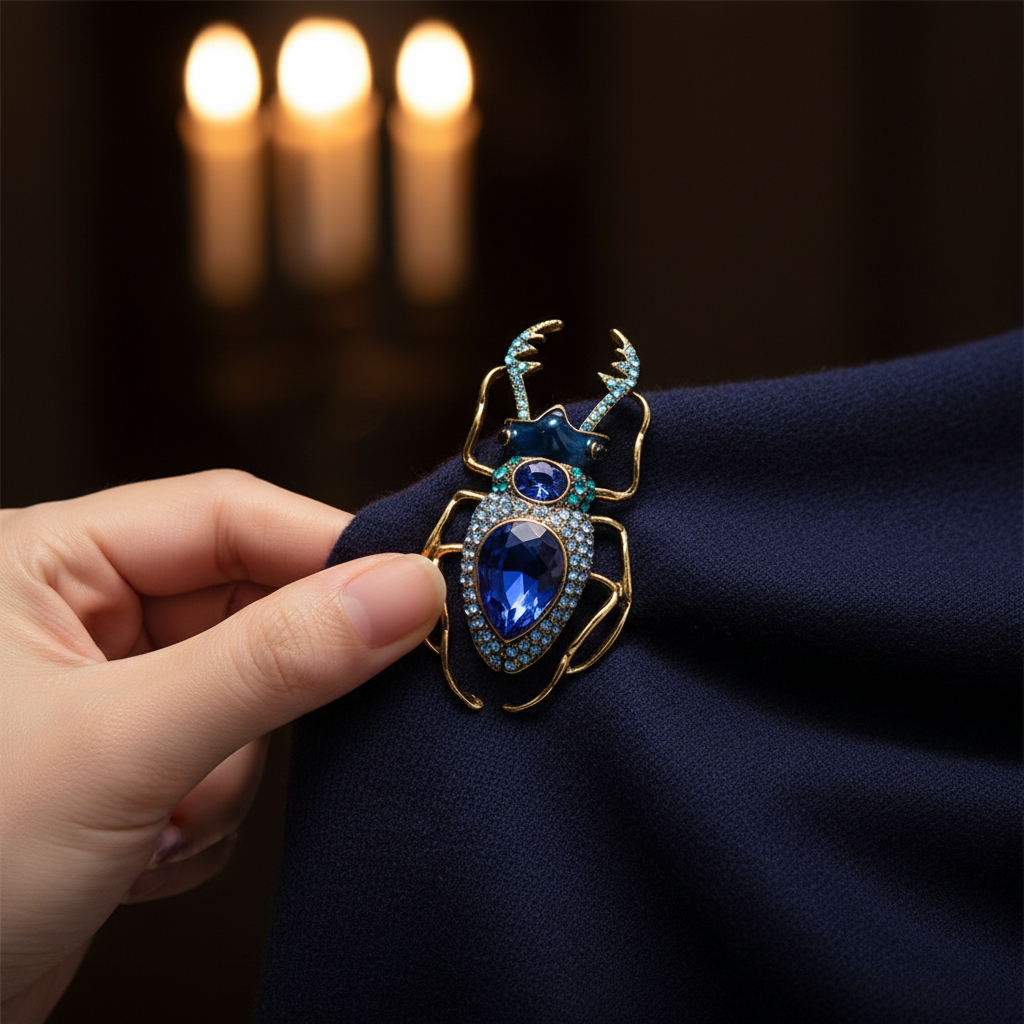 Blue Beetle Enamel Brooch image 3