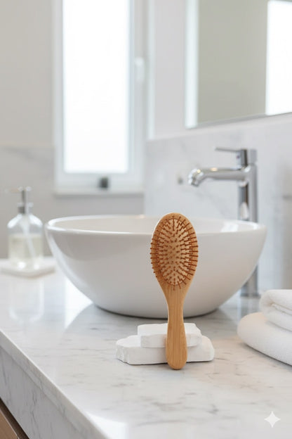 Sustainable Oval Bamboo Hairbrush – Gentle Care for Healthy Hair image 1