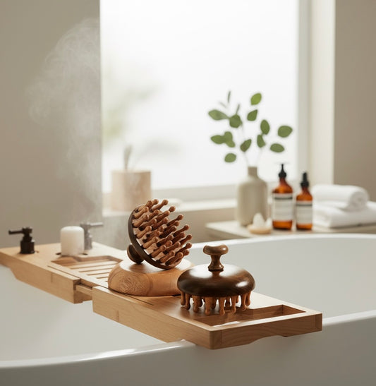 Red sandalwood scalp massage comb  image 1