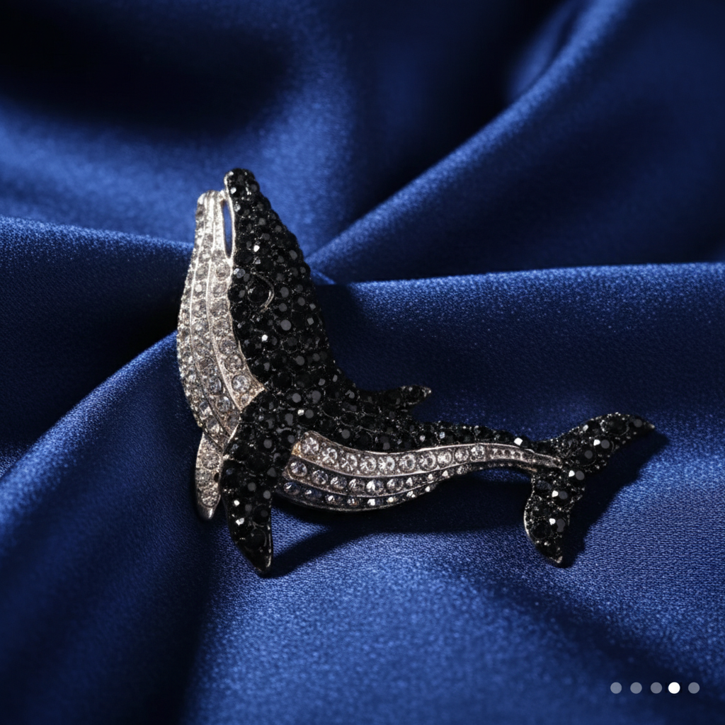 Whale Crystal Brooch image 2